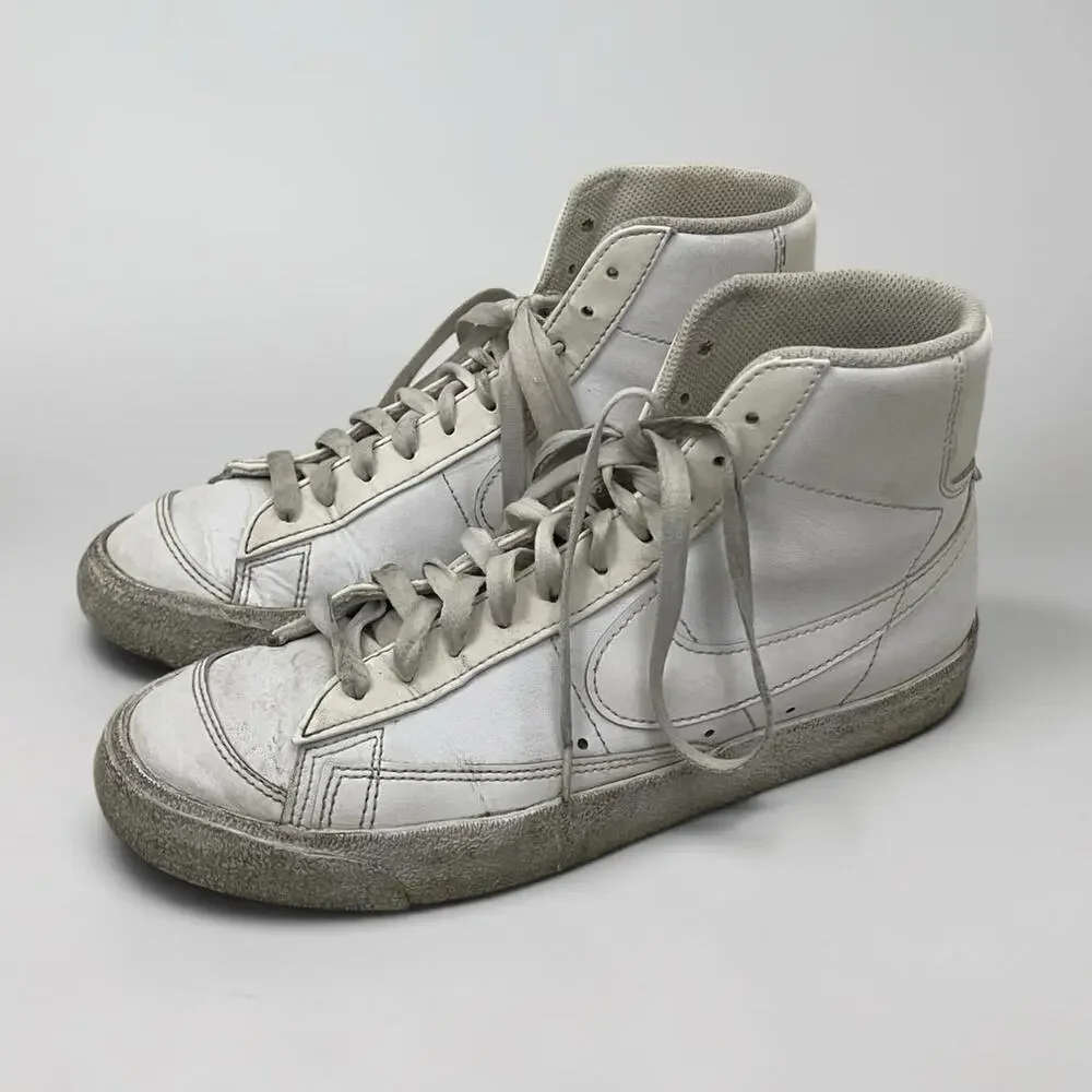 Nike White Blazer Mid '77 Distressed Sneakers